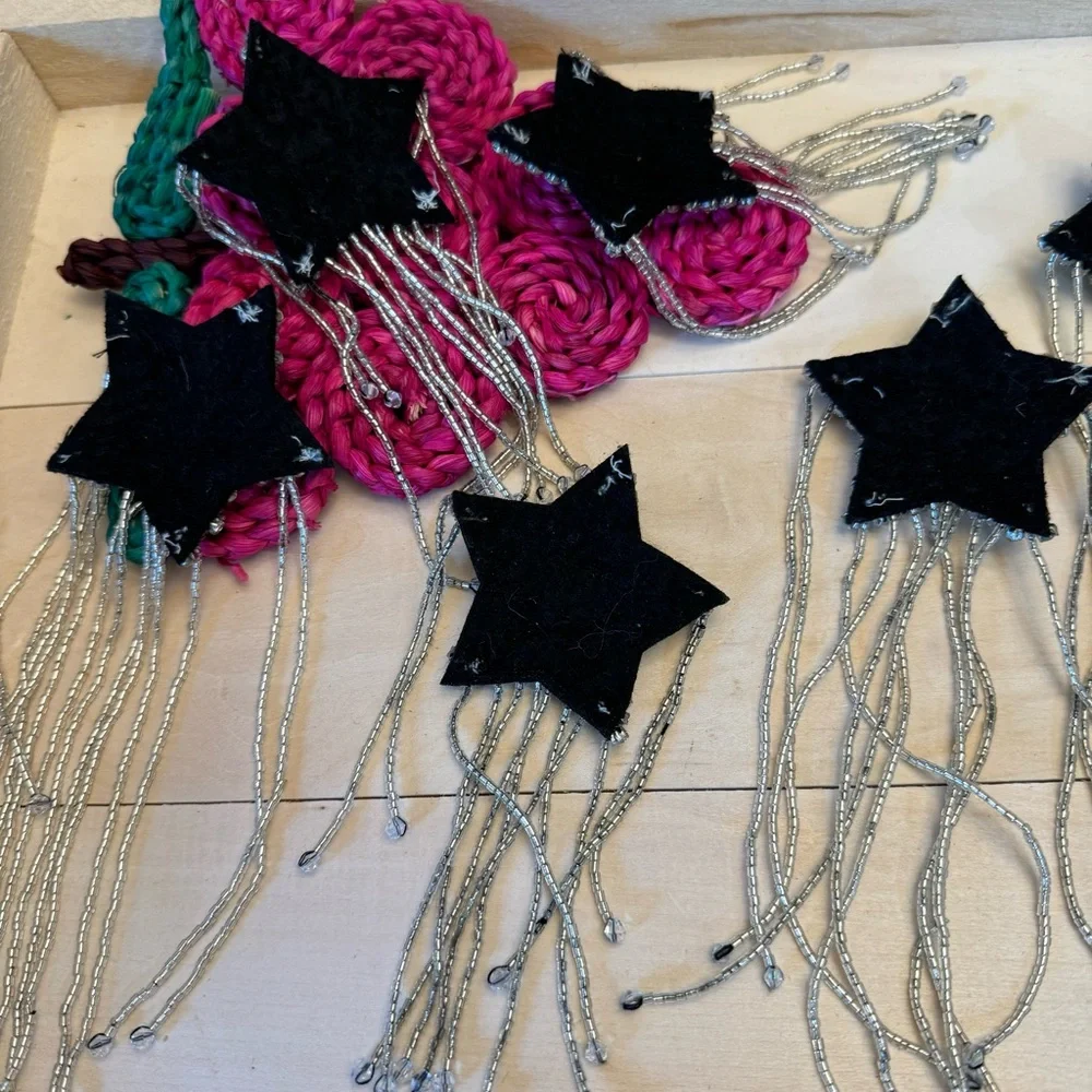 Fashion Embroidery Crown Wing Patch Pentagram Tassel Badge Decorative Patch
